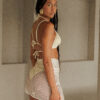 BON KINI - THE BUTTER YELLOW SEQUIN COVER UP - BEIGE
