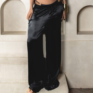 BON KINI - THE MIDNIGHT SATIN PANTS - ZWART